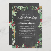 Geburtstagsparty 40. 50. Rustikale ChalK Berry Ein Einladung (Vorne/Hinten)