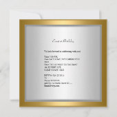 Geburtstagsparty 40. Elegant Silver Gold Einladung (Rückseite)