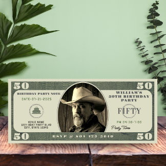 Geburtstagsparty 50 Dollar Einladung