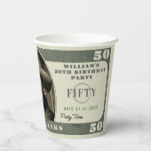 Geburtstagsparty 50 Dollar Pappbecher (Rückseite)