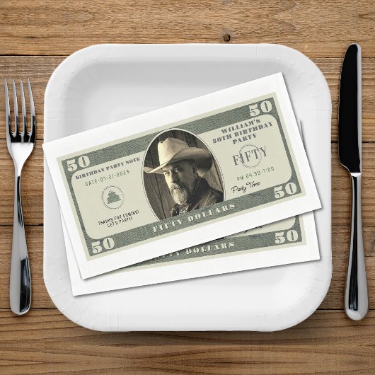 Geburtstagsparty 50 Dollar Serviette