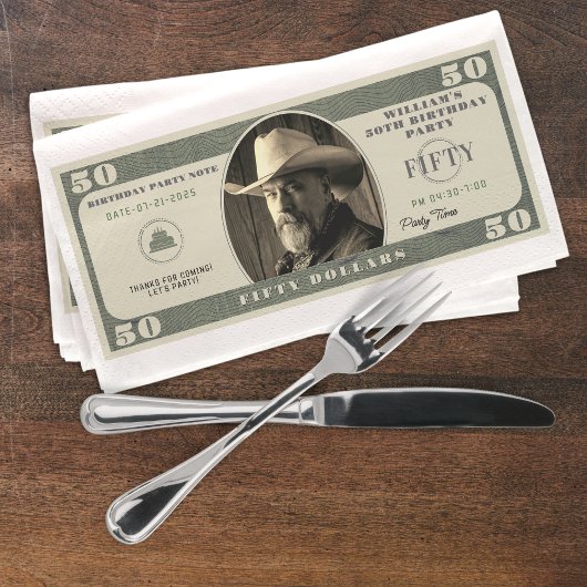 Geburtstagsparty 50 Dollar Serviette