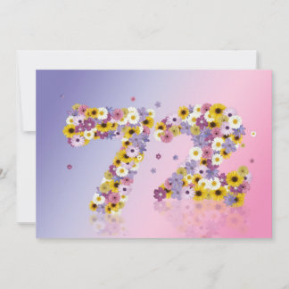 Geburtstagsparty, 72. Geburtstag, mit Blumenbriefe Einladung