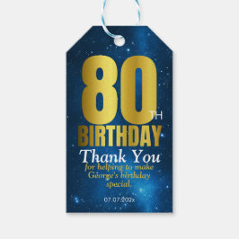 Geburtstagsparty 80. Danke Geschenkanhänger