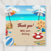 Geburtstagsparty am Strand von Kid Geschenkanhänger (Vorderseite)