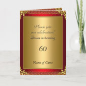 Geburtstagsparty Ankündigung Royal Red (Vorderseite)