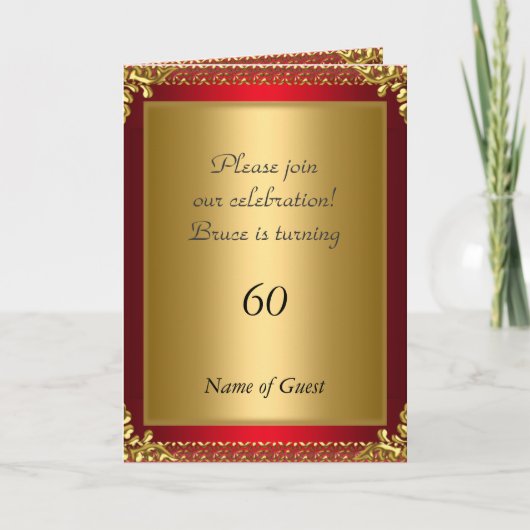 Geburtstagsparty Ankündigung Royal Red (Vorderseite)