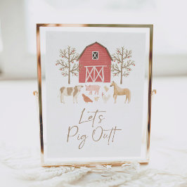 Geburtstagsparty auf dem Bauernhof. Poster