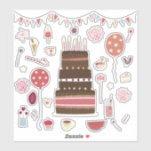 Geburtstagsparty Aufkleber (Blatt)