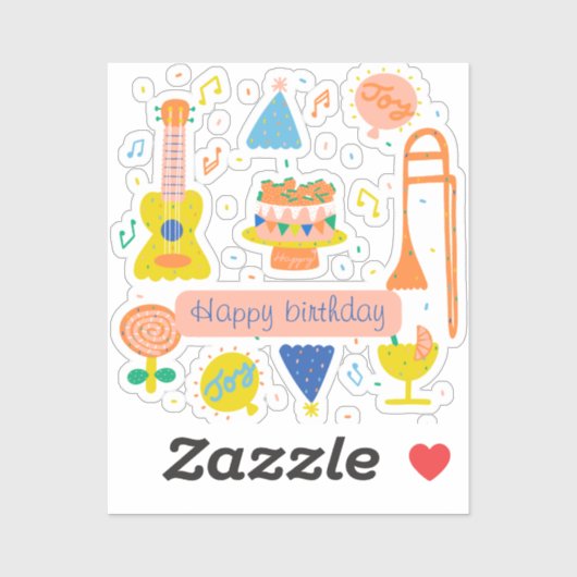 Geburtstagsparty Aufkleber (Blatt)