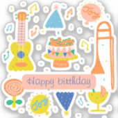 Geburtstagsparty Aufkleber (Vorderseite)