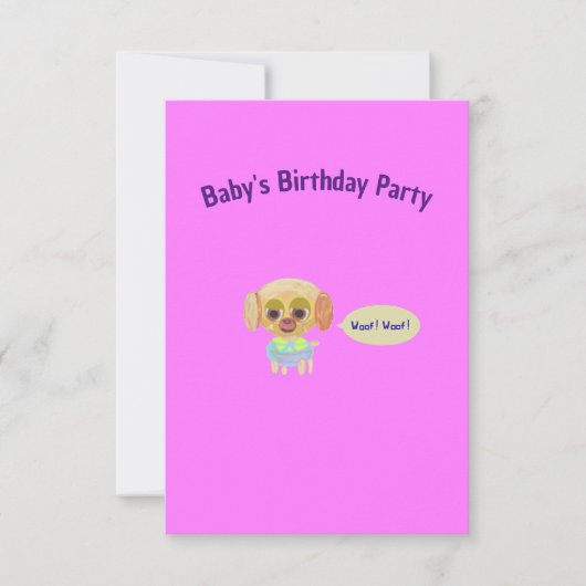 Geburtstagsparty Baby Pink Einladung (Vorderseite)