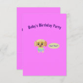 Geburtstagsparty Baby Pink Einladung (Vorne/Hinten)