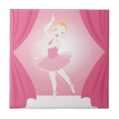Geburtstagsparty Ballerina Fliese (Vorderseite)