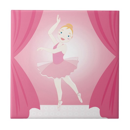 Geburtstagsparty Ballerina Fliese (Vorderseite)