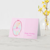 Geburtstagsparty Ballerina Karte (Gelbe Blume)