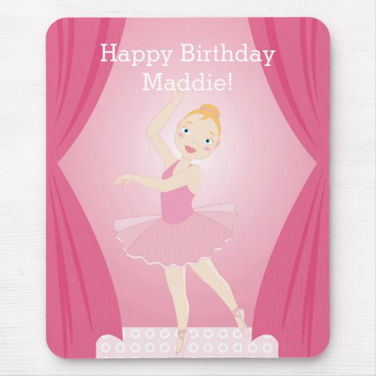 Geburtstagsparty Ballerina Mousepad (Vorne)