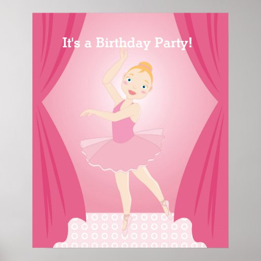 Geburtstagsparty Ballerina Poster (Vorne)
