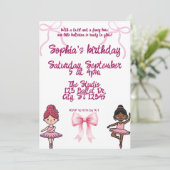 Geburtstagsparty Ballerinas und Bows Einladung (Stehend Vorderseite)