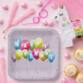 Geburtstagsparty Ballons und Confetti Pappteller (Party)