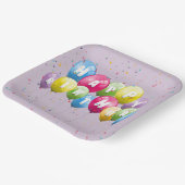 Geburtstagsparty Ballons und Confetti Pappteller (Gewinkelt)