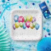 Geburtstagsparty Ballons und Confetti Pappteller (Party)