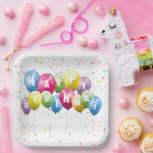 Geburtstagsparty Ballons und Confetti Pappteller (Party)
