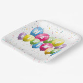 Geburtstagsparty Ballons und Confetti Pappteller (Gewinkelt)