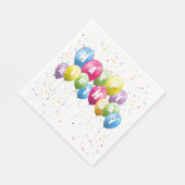 Geburtstagsparty Ballons und Confetti Serviette (Ecke)