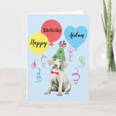 Geburtstagsparty Ballons Weimaraner Karte (Vorderseite)