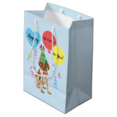 Geburtstagsparty Balloons Deutscher Kurzläufer Mittlere Geschenktüte (Rückseite Schrägansicht)