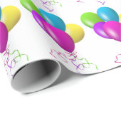 Geburtstagsparty Balloons Geschenkpapier (Rolleneckpunkt)