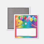 Geburtstagsparty Balloons Magnet (Vorderseite/Rückseite)