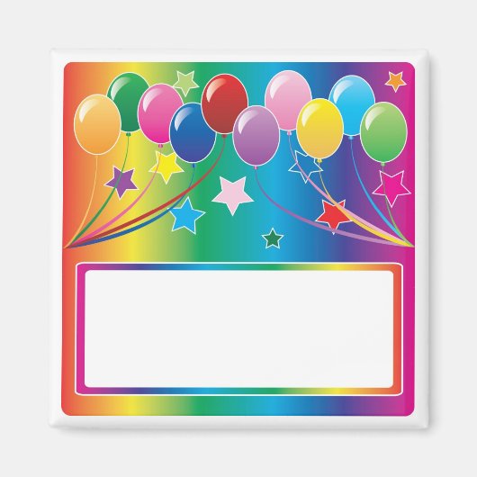 Geburtstagsparty Balloons Magnet (Vorne)