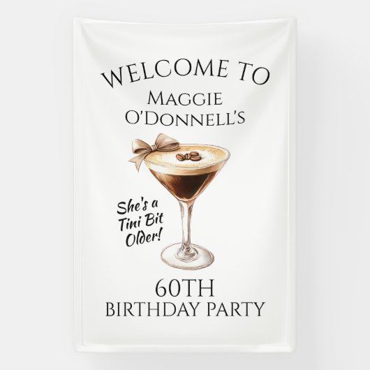 Geburtstagsparty Banner 60. Espresso Martini (Vertikal)