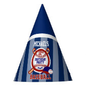 Geburtstagsparty - Baseball - Blue Partyhütchen (Vorderseite)