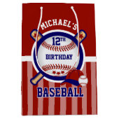 Geburtstagsparty - Baseball - Dunkelrot Mittlere Geschenktüte (Vorderseite)
