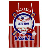 Geburtstagsparty - Baseball - Dunkelrot Mittlere Geschenktüte (Rückseite)