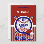 Geburtstagsparty - Baseball Einladung (Vorderseite)