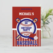Geburtstagsparty - Baseball Einladung (Stehend Vorderseite)