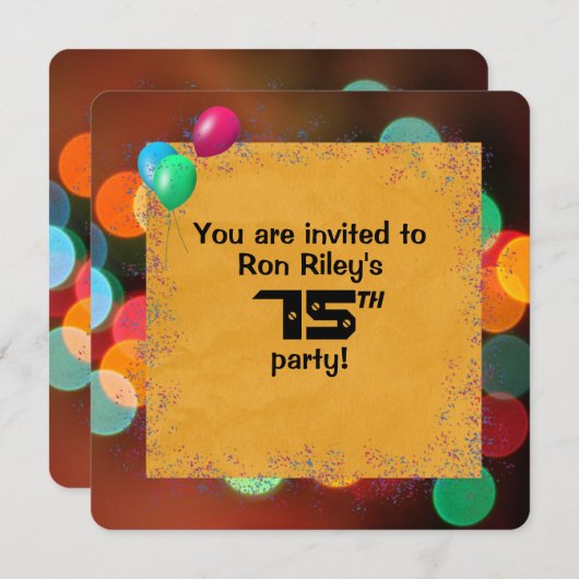 Geburtstagsparty Bash Einladung (Vorne/Hinten)