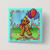 Geburtstagsparty Bear Button (Vorderseite)