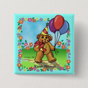 Geburtstagsparty Bear Button