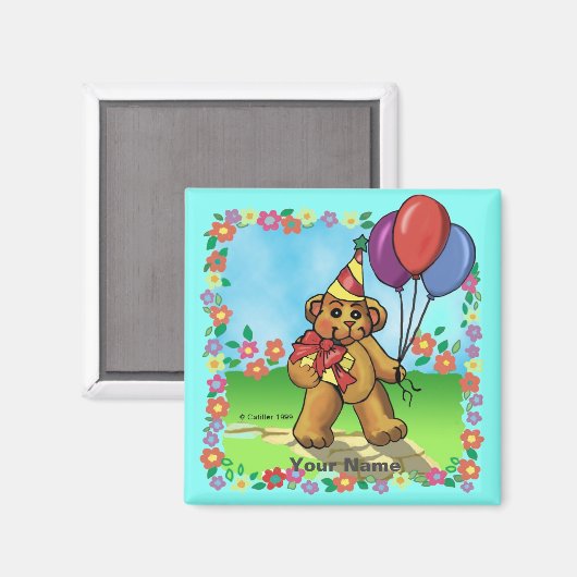Geburtstagsparty Bear Magnet (Vorderseite/Rückseite)