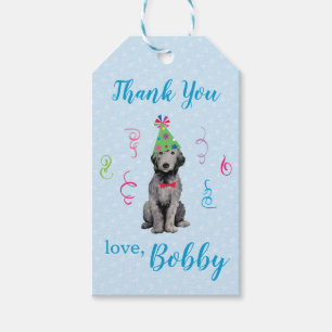 Geburtstagsparty Bedlington Terrier Danke Tags Geschenkanhänger