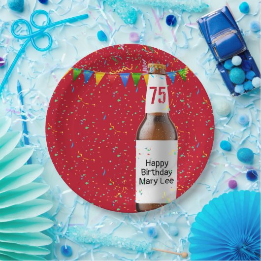 Geburtstagsparty Bierflasche Pappteller (Party)