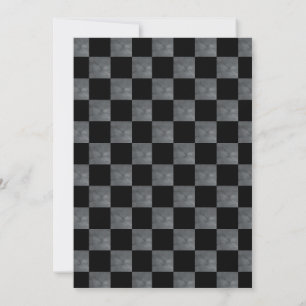 Geburtstagsparty "Black and Gray Checkered" Einladung
