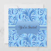 Geburtstagsparty| Blau, Silber und Weiß Einladung (Vorderseite)