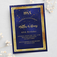 Geburtstagsparty Blauer Gold Jahr Luxus