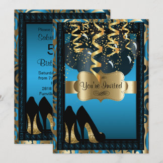 Geburtstagsparty | Blauer Leopard Einladung